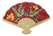 Ebros Set Of 4 Red Cranes Cherry Blossoms Oriental Fan Shaped Sushi Plates