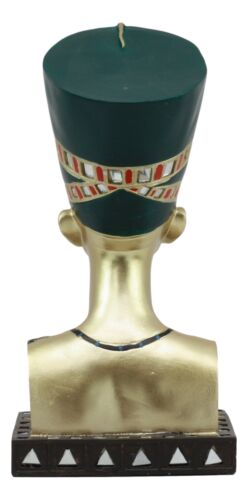 Ebros Golden Ancient Egyptian Queen Nefertiti Bust Statue 9.75" Tall Wife of Pharaoh Akhenaten - Ebros Gift