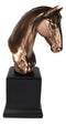 Rustic Western Braided Mane Horse Stallion Head Bust 9"H Figurine With Base