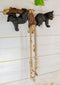 Ebros Rustic 2 Playful Black Bears Dangling On Tree Branches 3 Wall Hooks 9.25"W