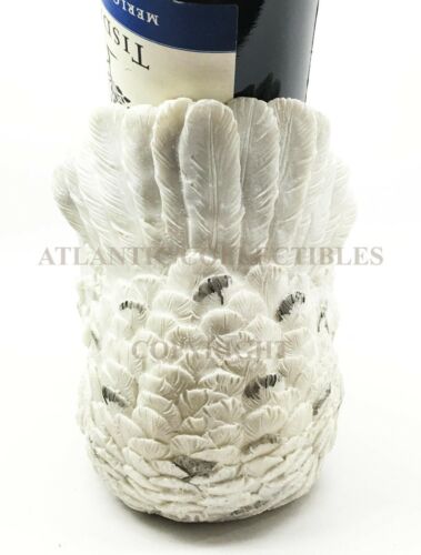 Wisdom Of The Tundra Beautiful Mystical Snowy Owl Wine Bottle Holder Decor