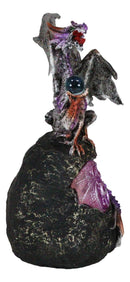 Ebros Lavender Dragon with LED Light On Lava Mountain 8.5 Inches Tall Fantasy