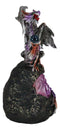 Ebros Lavender Dragon with LED Light On Lava Mountain 8.5 Inches Tall Fantasy