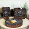 Country Rustic Western Floral Blue Cross With Concho 6 Piece Bathroom Vanity Set