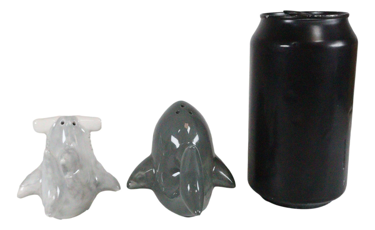Ebros Ceramic Ocean Marine Great White And Hammerhead Sharks Salt Pepper Shakers Set