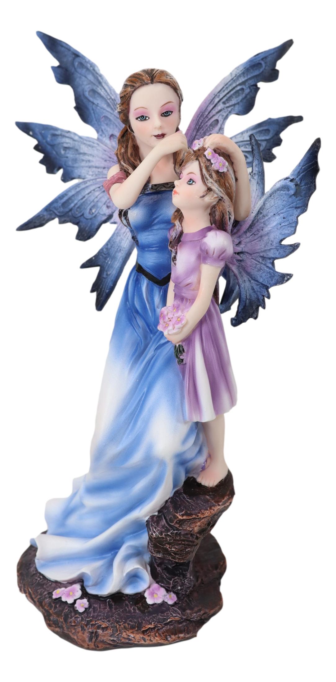 Ebros Motherhood Maternity Fairy Mother Fixing Flower Girl Daughter Hair Figurine 8"H
