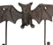 Cast Iron Rustic Vampire Dracula's Perch Flying Winged Bat 2-Pegs Wall Hook