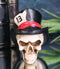 Grinning Tarot Skull With Top Hat Card Number 13 Symbol Of Change Small Figurine