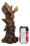 Safari Giraffe Head Bust On Woodlike Branch Statue 11.5"Tall In Faux Wood Resin