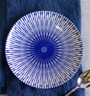 Pack Of 6 Modern Blue White Geometric Focus Porcelain Round Lunch Salad Plates