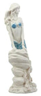 Ebros Ocean Aqua Blue Tailed Mermaid Sitting On Sea Rock Figurine 11.5"H