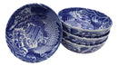 Pack Of 4 Made In Japan Feng Shui Koi Fish Blue Large 42oz Serving Soup Bowls