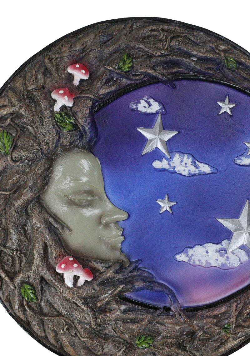 Wicca Tree Woman Greenman Ent Crescent Moon Starry Night Decorative Wall Plaque