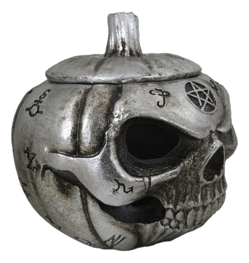 Wicca Pentagram Alchemical Symbols Pumpkin Skull Cauldron Pot Decorative Box