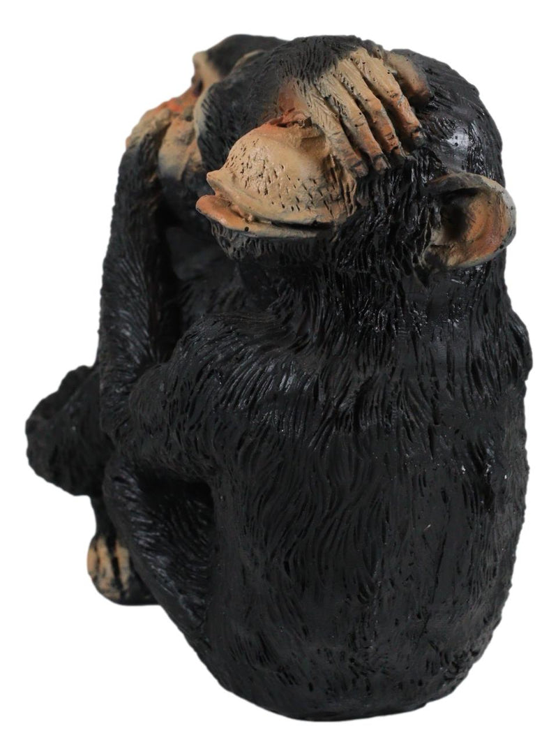 Jungle Rainforest Whimsical See Hear Speak No Evil Monkeys 3 Wise Apes Figurine