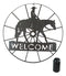 Oversized 24"D Rustic Cowboy Riding Horse Wagon Wheel Welcome Sign Wall Decor