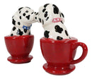 Kissing Dalmatian Dogs in Tea Cup 3.5'' Tall Magnetic Salt and Pepper Shakers