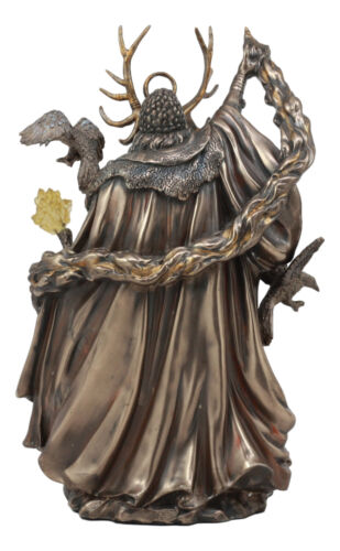 Arthurian Legend Wizard Merlin With Excalibur Sword Statue Magic Fire Prophet