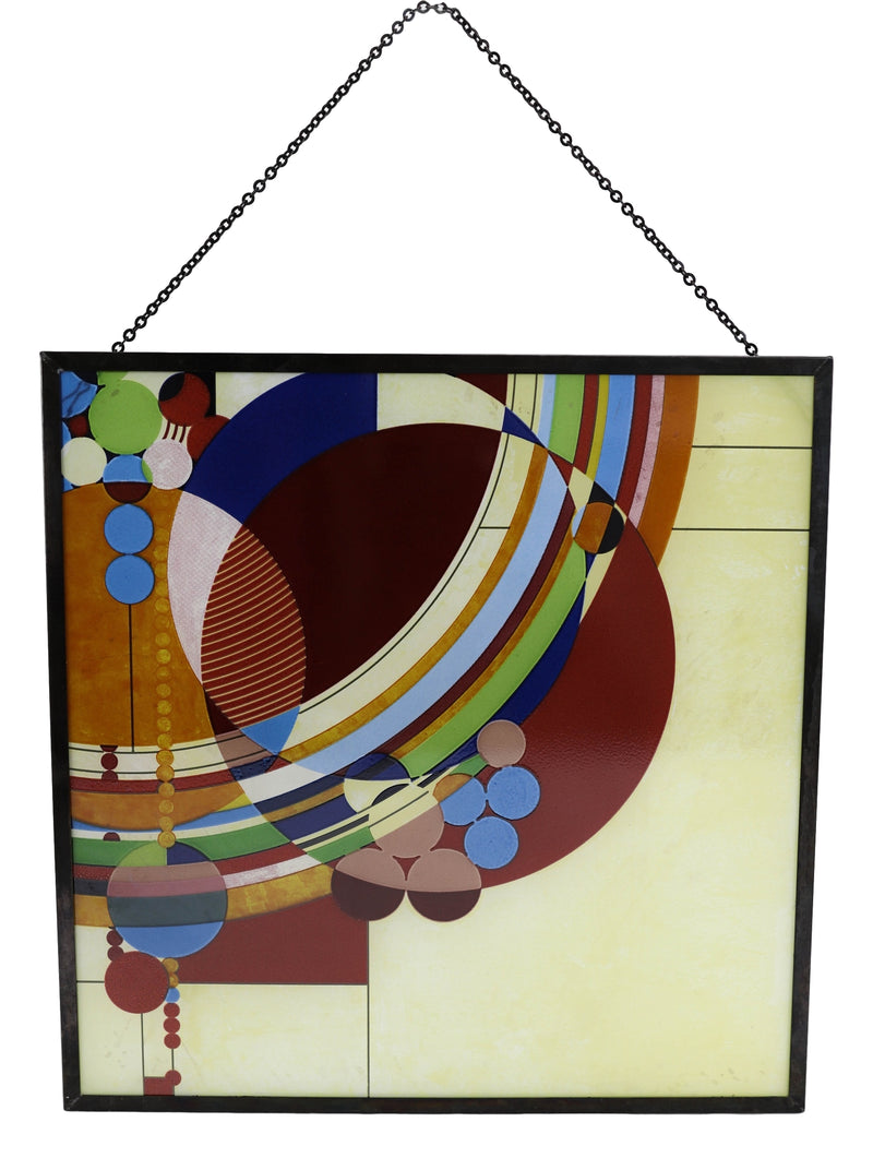 Frank Lloyd Wright Colorful March Balloons Stained Glass Wall Or Desktop Plaque