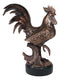 Ebros Decorative Large Rustic Country Farm Rooster Bronze Electroplated Statue