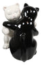 Ebros Colorful Ceramic Black White Cats Couple Hugging Dancing Salt Pepper Shakers Set