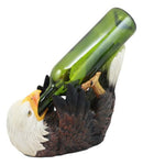 American Pride Patriotic Drinking Bald Eagle Wine Bottle Holder Figurine 11.25"L
