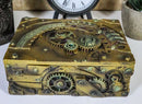 Steampunk Mechanical Gears Clockwork Vintage Design Jewelry Box Figurine 5"L