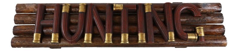 Rustic Western Shotgun 12 Gauge Bullets HUNTING Word Art Sign Wall Plaque Decor