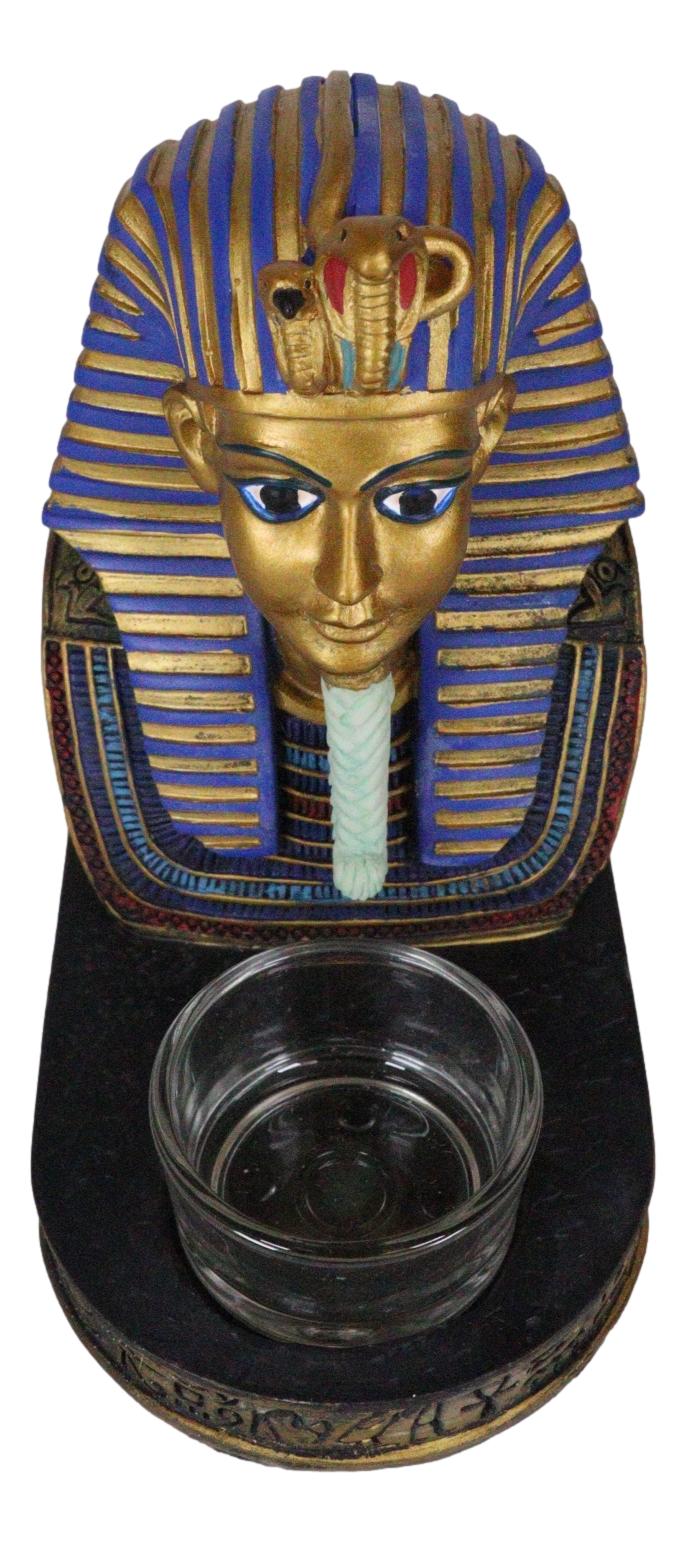 Ancient Egyptian King Ruler Pharaoh Tutankhamun Votive Candle Holder Statue - Ebros Gift