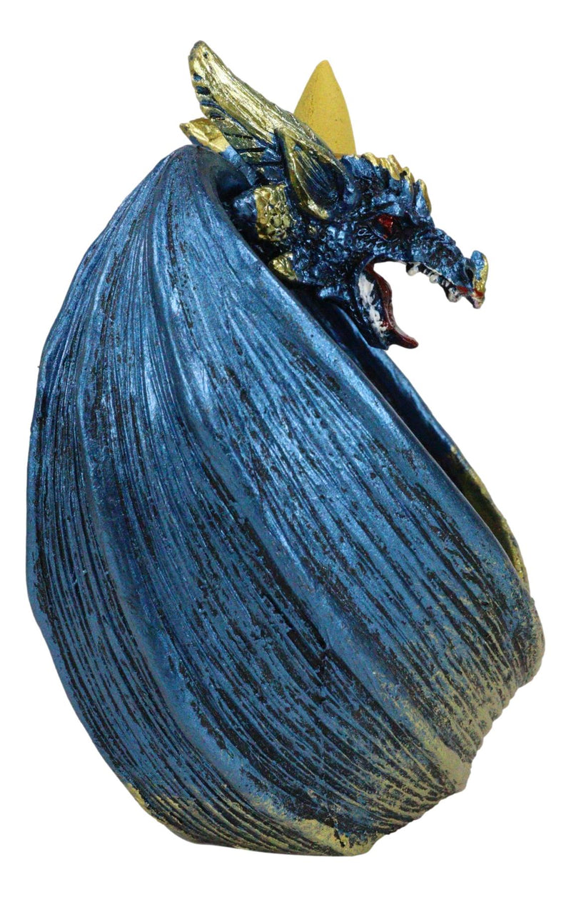 Blue Wise Dragon Guarding LED Light Crystals Smoky Backflow Cone Incense Burner