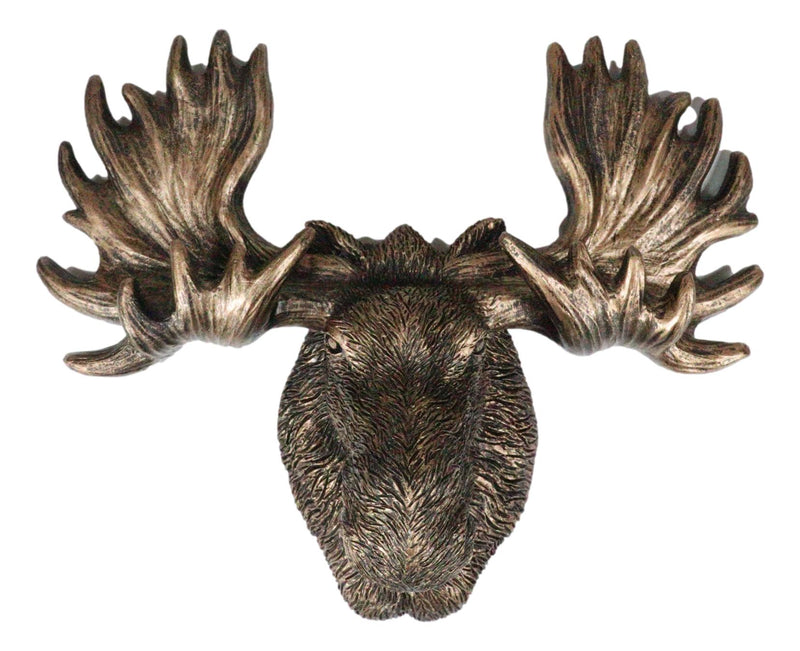 Western Rustic Bull Moose Head Wall Multi Point Key Coat Hooks Plaque Decor