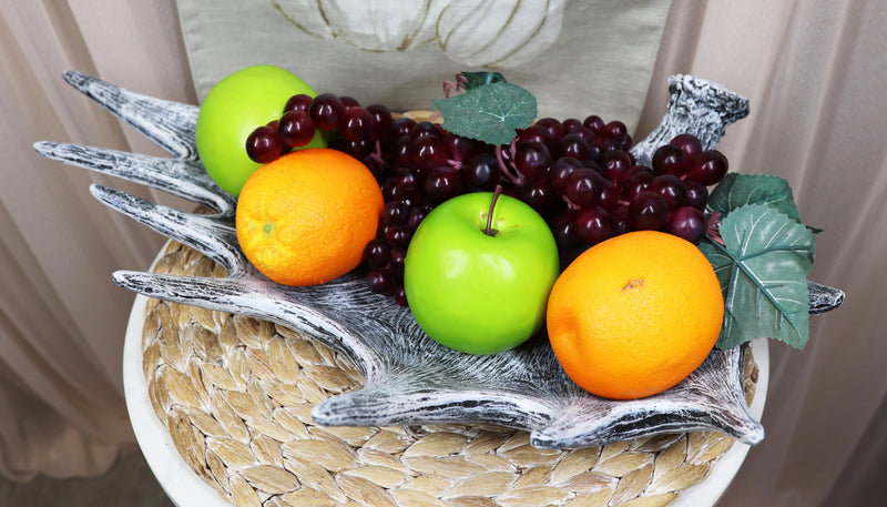 Ebros Large 20"W Distressed Rustic Bull Moose Antler Rack Accent Display Platter Plate