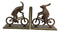 Ebros Gift Cast Iron And Aluminum Metal Whimsical Rabbit Bunnies On Bikes Bookends 7.25"Tall Set Of 2