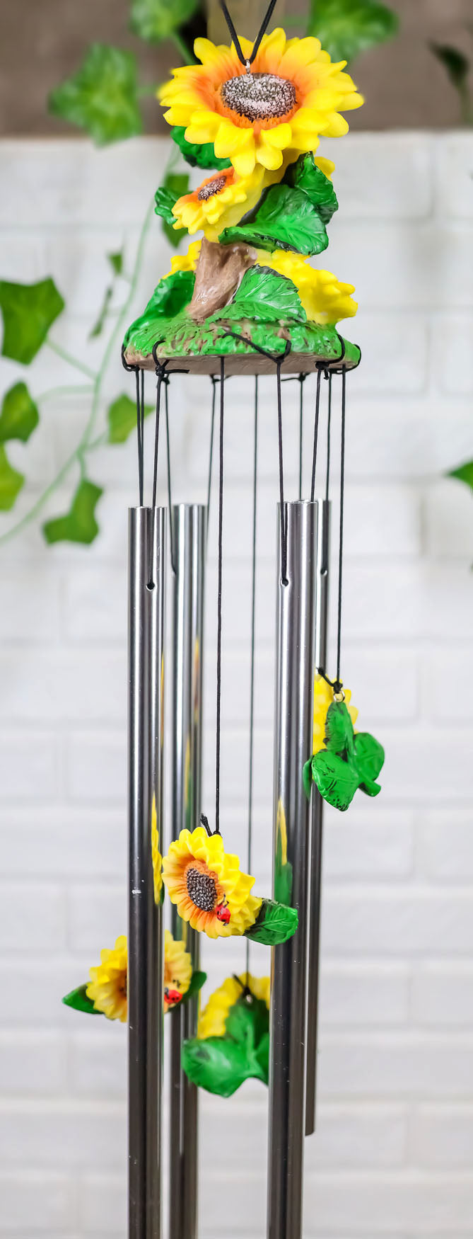 Ebros Spring Sunflowers Bloom Resonant Relaxing Wind Chime Patio Garden - Ebros Gift