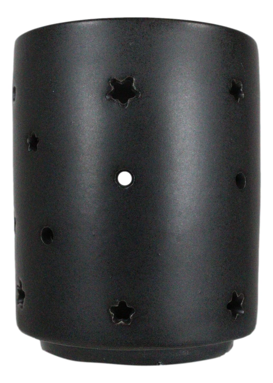 Pack Of 2 Wicca Triple Moon Goddess Black Ceramic Tea Light Votive Candle Holder