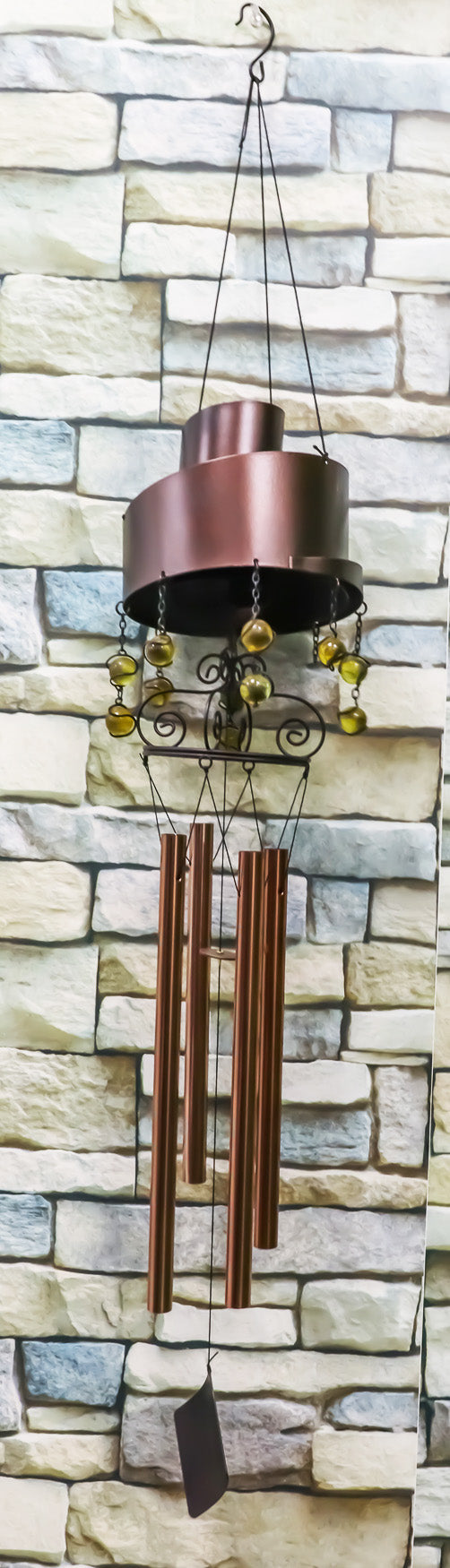 Contemporary Modern Spiral Design Resonant Copper Wind Chime Garden Patio
