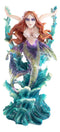 Ebros Large Nouveau Nautical Iris Tail Mermaid Surfing Ocean Waves Statue 17"H