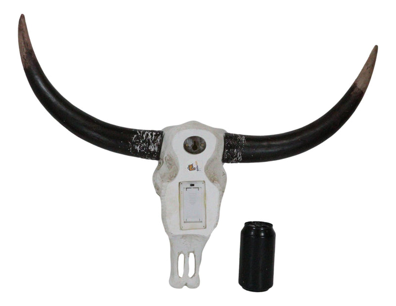 Western Tooled Filigree Longhorn Steer Cow Aged Bone Skull LED Light Wall Decor