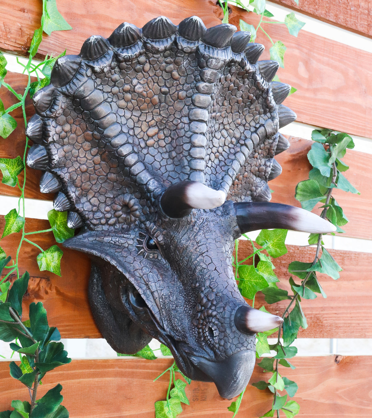 Ebros Jurassic Triceratops Wall Head Large 15.25" H Hanging Wall Decor Plaque - Ebros Gift