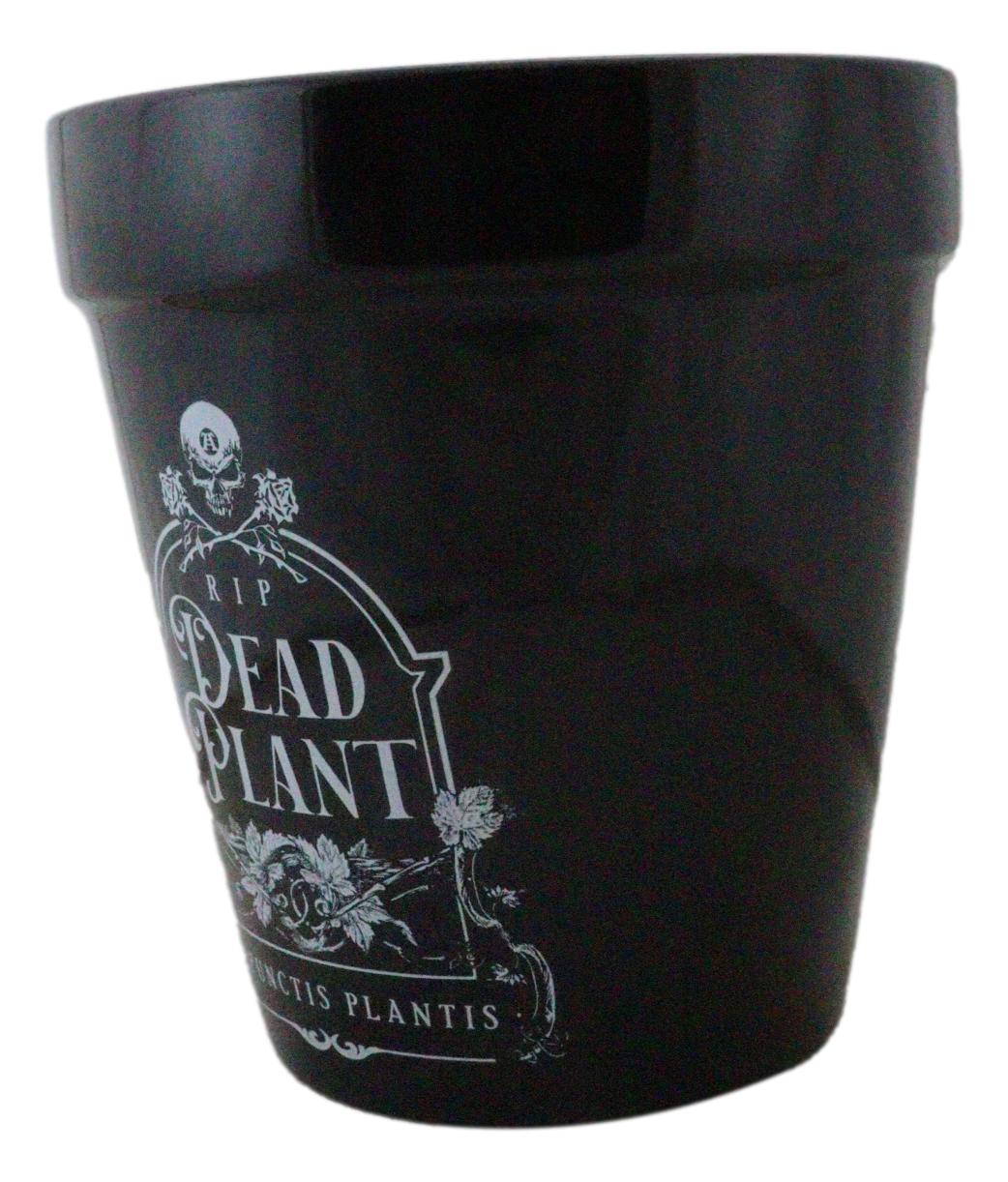 Dead Plant RIP Skull Grave Tombstone Wicca Witch Flower Herbs Planter Pot - Ebros Gift