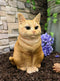 Lifelike Pet Pal Sitting Feline Striped Orange Tabby Cat Statue 12.75"Tall
