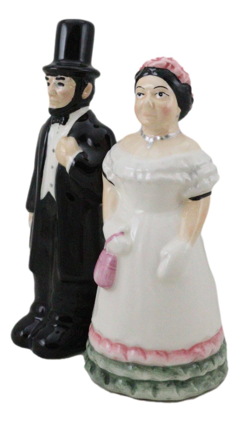 Patriotic American President Abraham Lincoln And Mary Salt Pepper Shakers Set