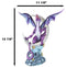 Night Voyager Purple Dragon Perching On Crescent Moon Stars And Clouds Figurine