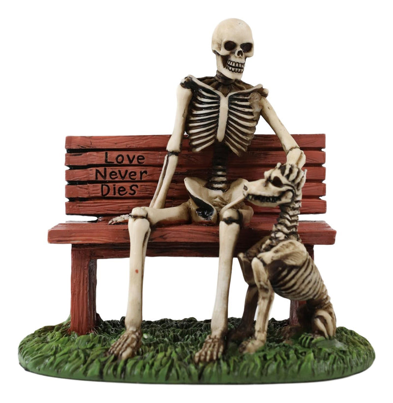 Ebros Old Man and A Dog Love Never Die Skeleton Resin Home Decor Figurine