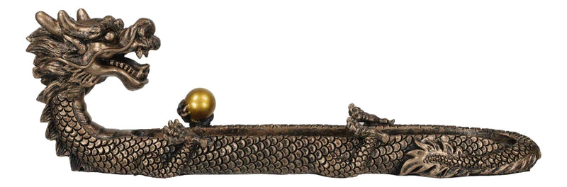 Feng Shui Chinese Legend Dragon King Holding Orb Incense Burner Holder Figurine