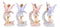 Ebros Set of 4 Colorful Pink and Purple Enchanted Crescent Moon Fairy Mini Figurines