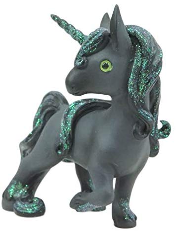 Ebros Whimsical My Little Unicorn Horse Figurine in Pastel Colors (Black Helios)