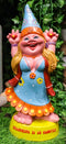 Ebros Garden Green Thumb Flower Child Hippie Lady Gnome Statue 'Gardening is So Groovey' Figurine 13.5" H