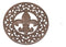 Ebros Rustic Vintage Design Round Fleur De Lis Medallion Cast Iron Trivet 10"Diameter