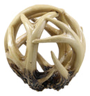 Ebros Gift Wildlife Rustic Buck Elk Deer Stag Entwined Antlers Orb Potpourri Decorative Ball Home Accent Sphere Figurine Paper Weight Mantelpiece Shelves Table Cabin Lodge Decor (Pack of 4)